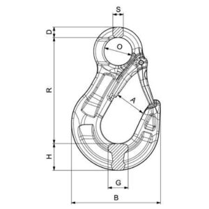 cotas para Gancho con pestillo G60 acero inoxidable