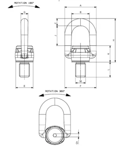 Anillo Giratorio Con Articulación C812X cotas y dimensiones