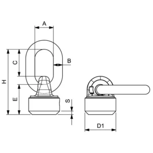 Cáncamo Giratorio A Soldar Con Anilla C815X cotas y dimensiones