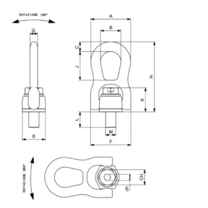 Cáncamo Giratorio Con Articulación C811X H.T.