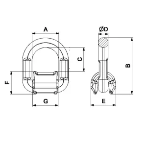 Anilla de transporte soldable C804 cotas y dimensiones
