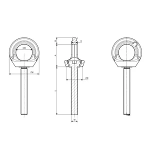Anillo giratorio anticaída con tornillo H.T. (DPI) EN 795 C901X H.T. cotas y dimensiones