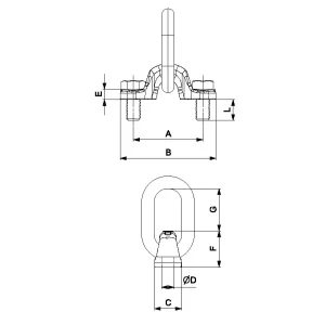 estribo de anclaje con tornillos c835x cotas y dimensiones