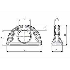 ESTRIBO PARA SOLDAR C838X cotas y dimensiones